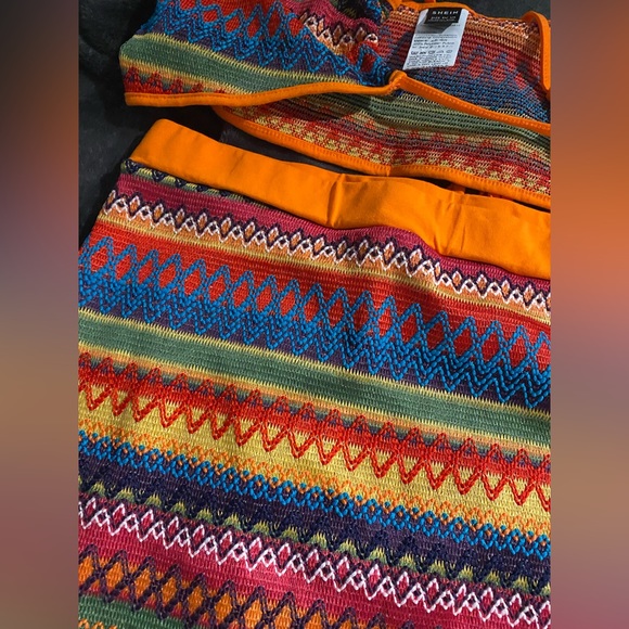 Shein x Stefflon Don geo print halter top/skirt set. Size Large - Picture 4 of 5